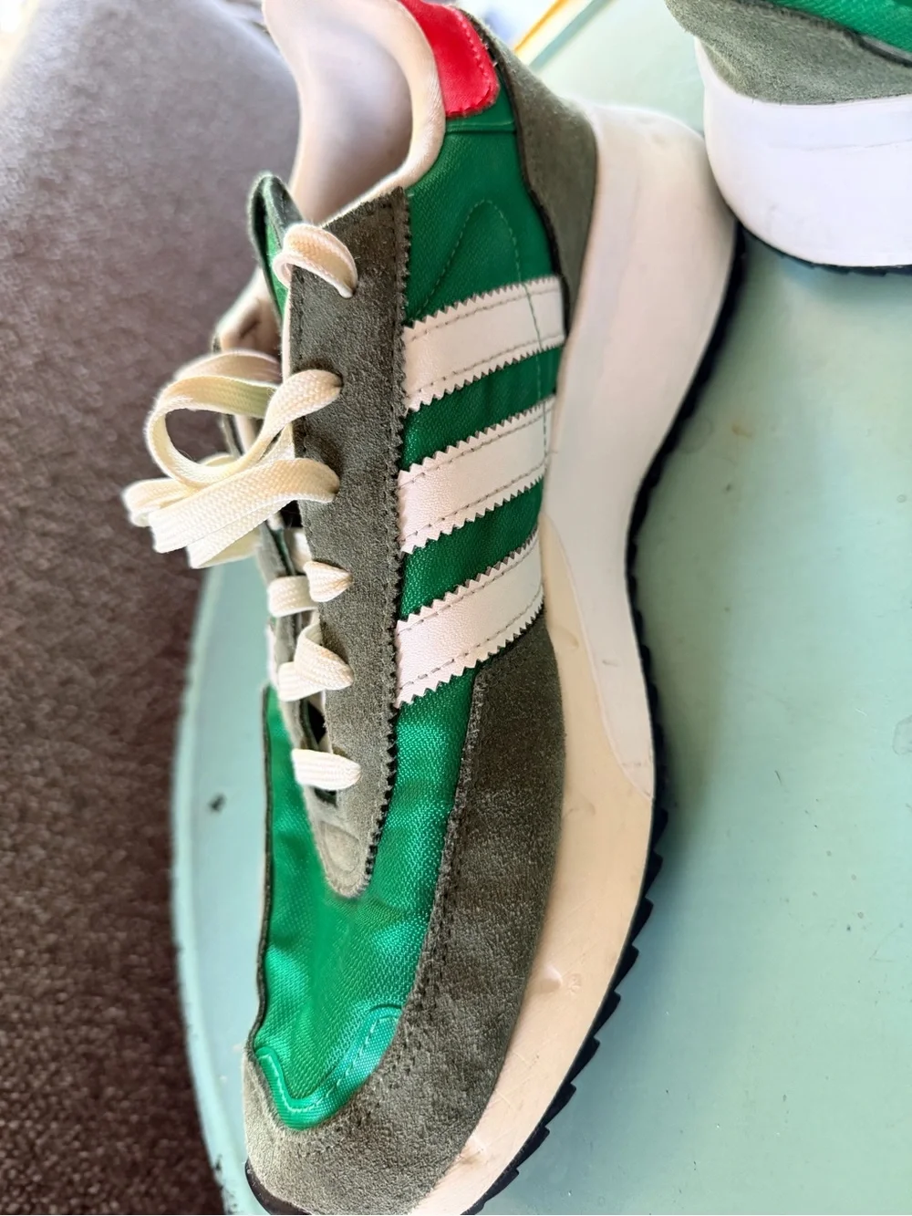 adidas Green and White sneakers men’s size 10